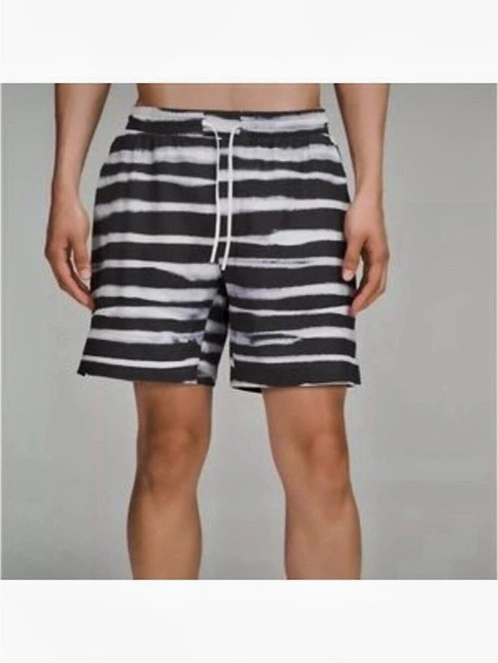 lululemon Pool Short Striped Swim Trunks gray & purple XL
